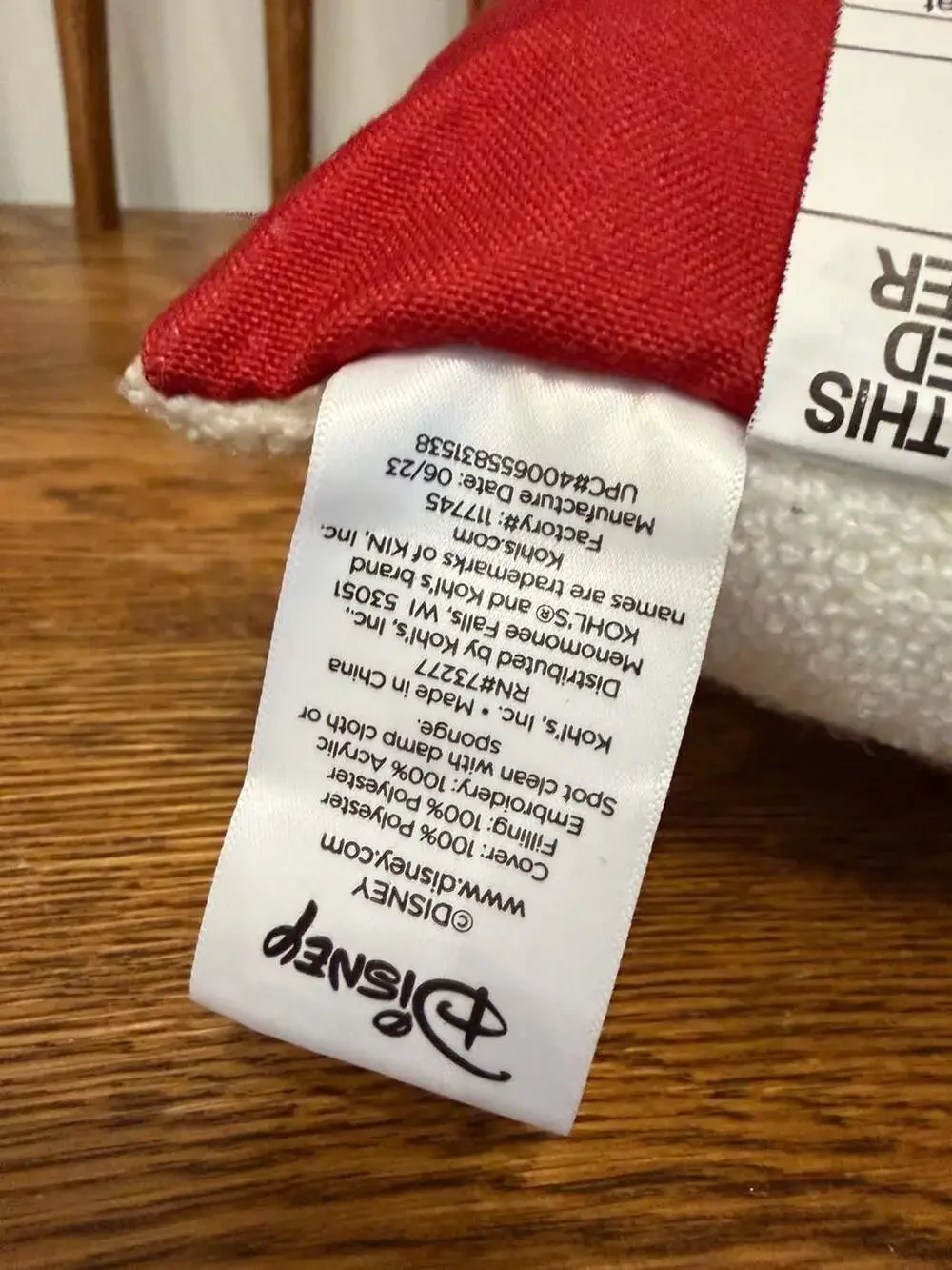 Disney St. Nicholas Square Mickey Mouse Buffalo Plaid Holiday Throw Pillow